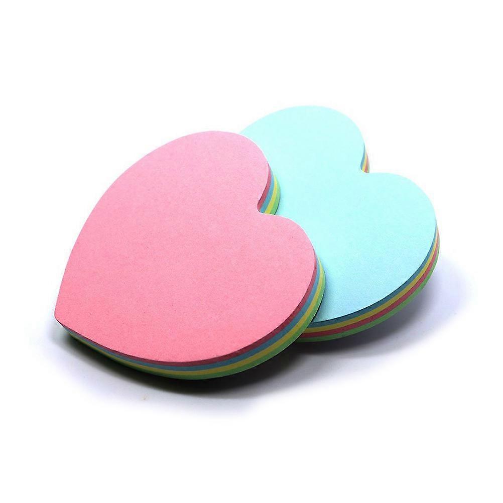 Heart Shaped Sticky Post Notes Adhesive Notepads for Office Organization, Quick Thoughts and Reminders (2pcs)
