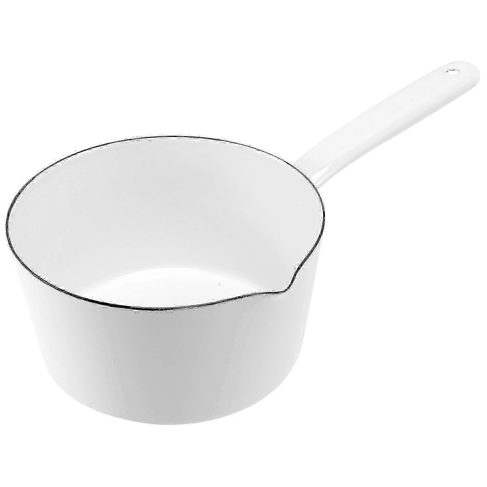 1.3l Japanese Style White Ceramics Milk Pot Kitchen Cooking Pan Pot Stewpan Baby Food Saucepan Suitable for Various Brands