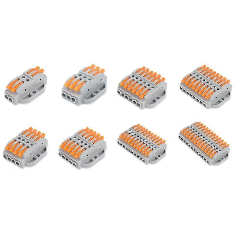 Wire Connectors SPL-22-7 2-12-Pin Screw-Fixing Push-In Terminal Block Connector, Compact Cable Wiring Quick-Docking