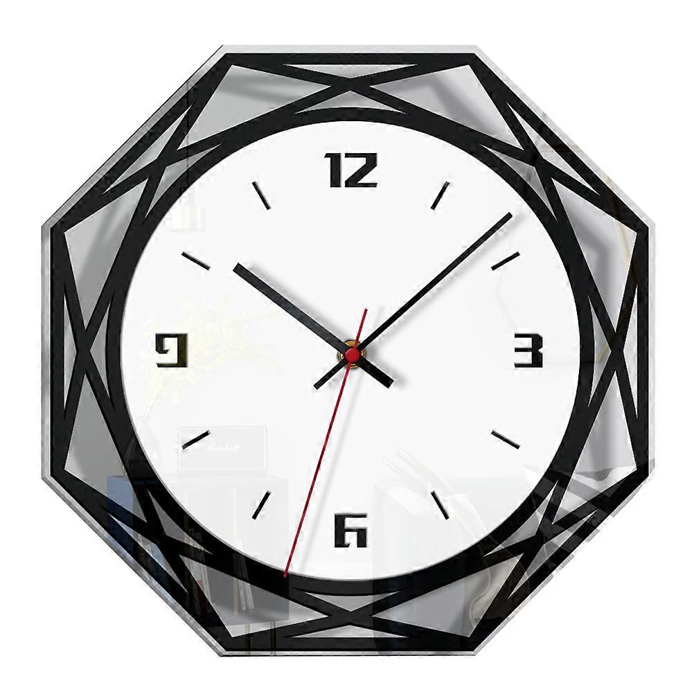 Hanging Wall Clock Frameless Design Creative Geometric Figure Shape for Sleeping Environment Silent 1Pcs