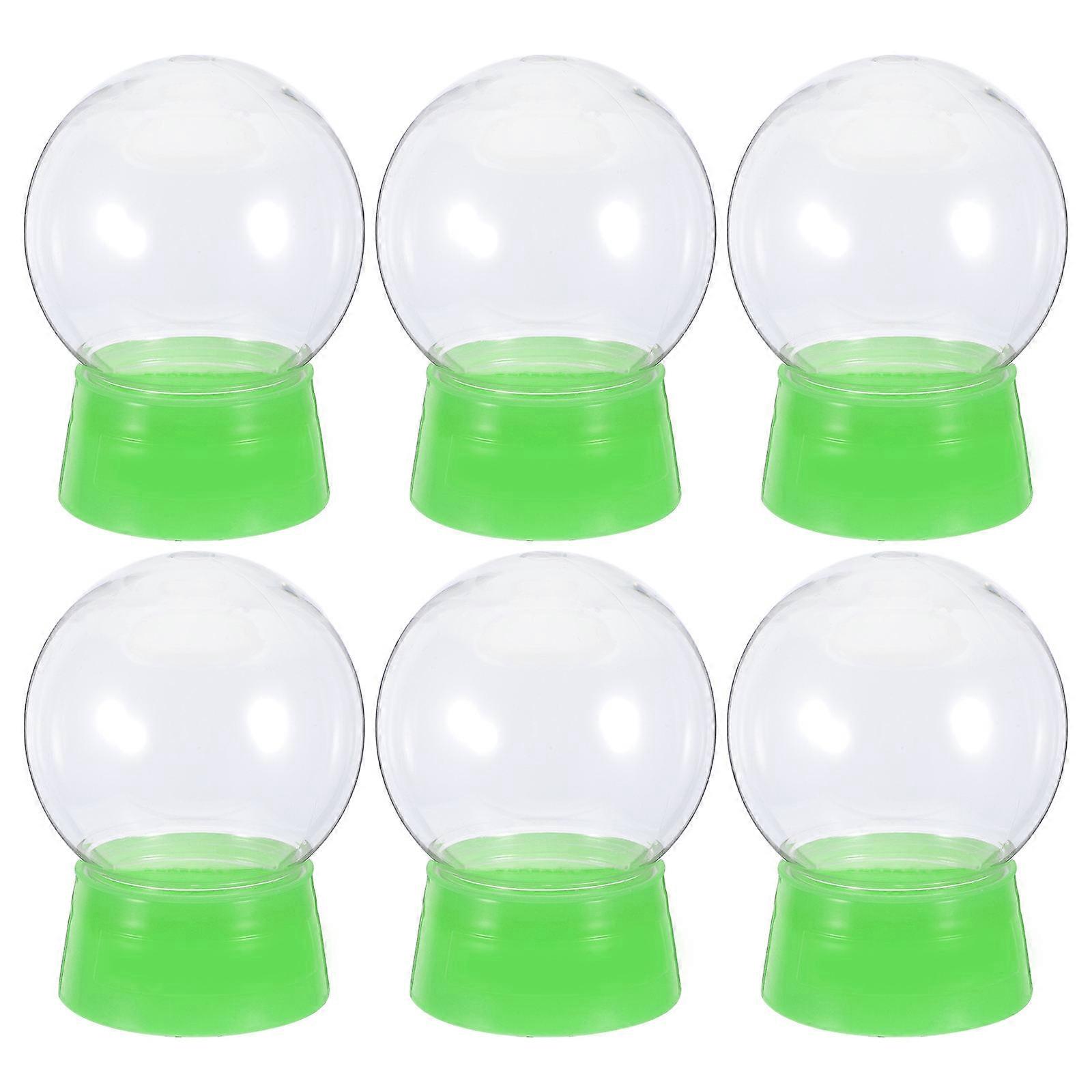 Snow Globe Kit Diy Decoration For Craft Projects Plastic Round 270ml 6Set