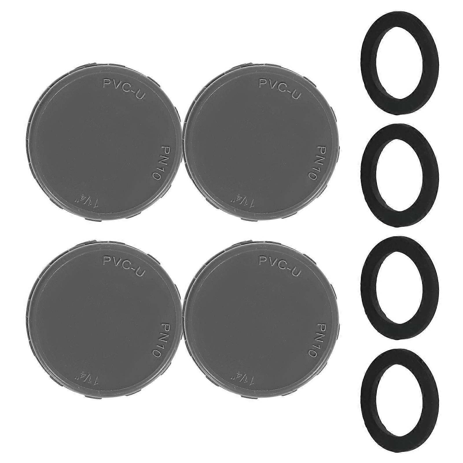 Pvc Pipe End Cap Fitting Industrial Plumbing Applications Sealing Threaded Connection 4Sets