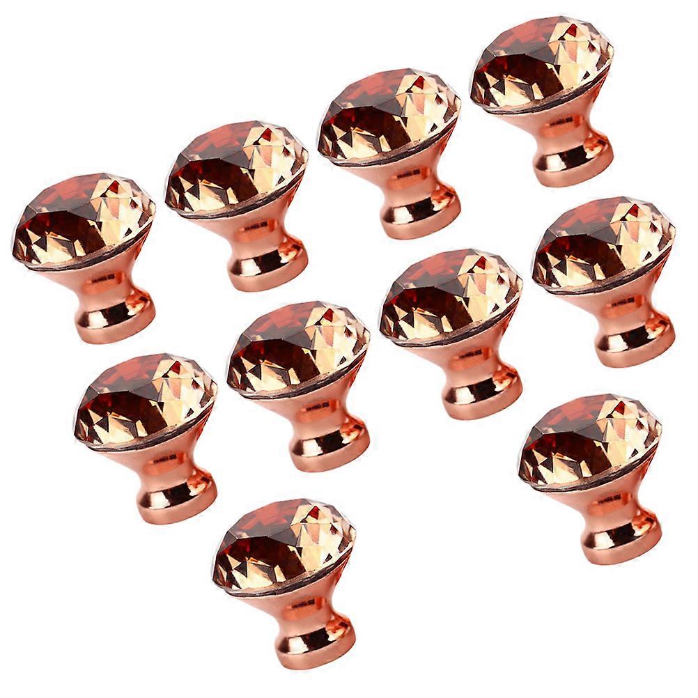 Crystal Drawer Pull Diamond Shape Design Rose Golden Kitchen Cabinet Handles Furniture Handle with Screws 10Pcs