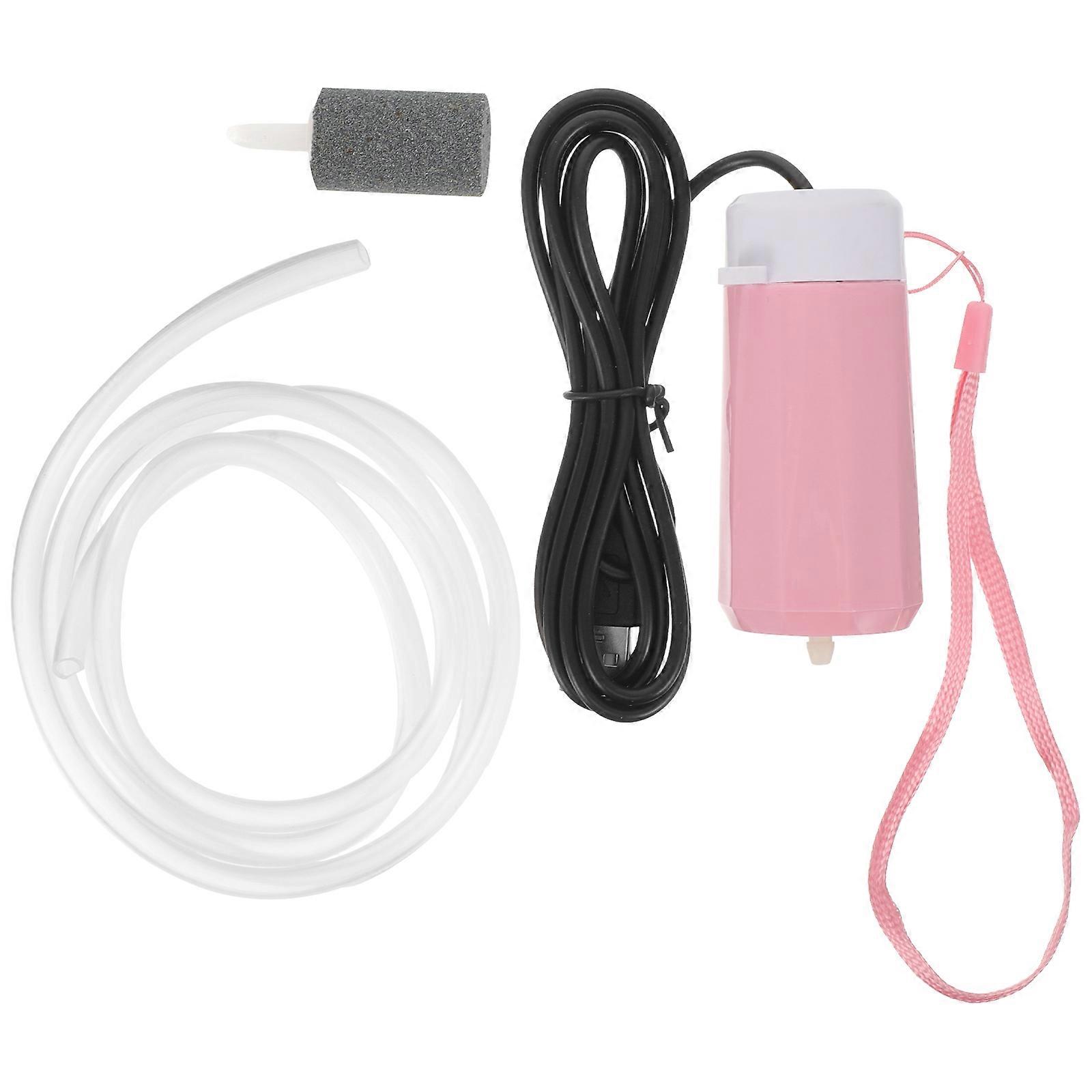 Mini Air Pump Fish Tank Silent Aquarium Oxygenation Pump Portable Usb Powered 1Set