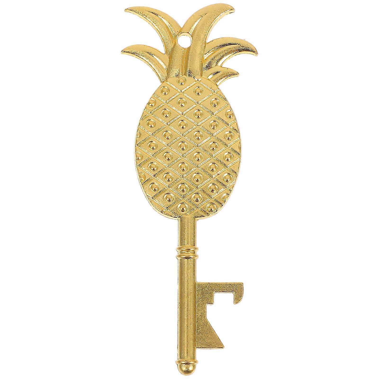 Pineapple Bottle Opener Tool for Bottle Opening Golden 8.50X3.70X0.50CM Zinc Alloy Keychain 1Pack