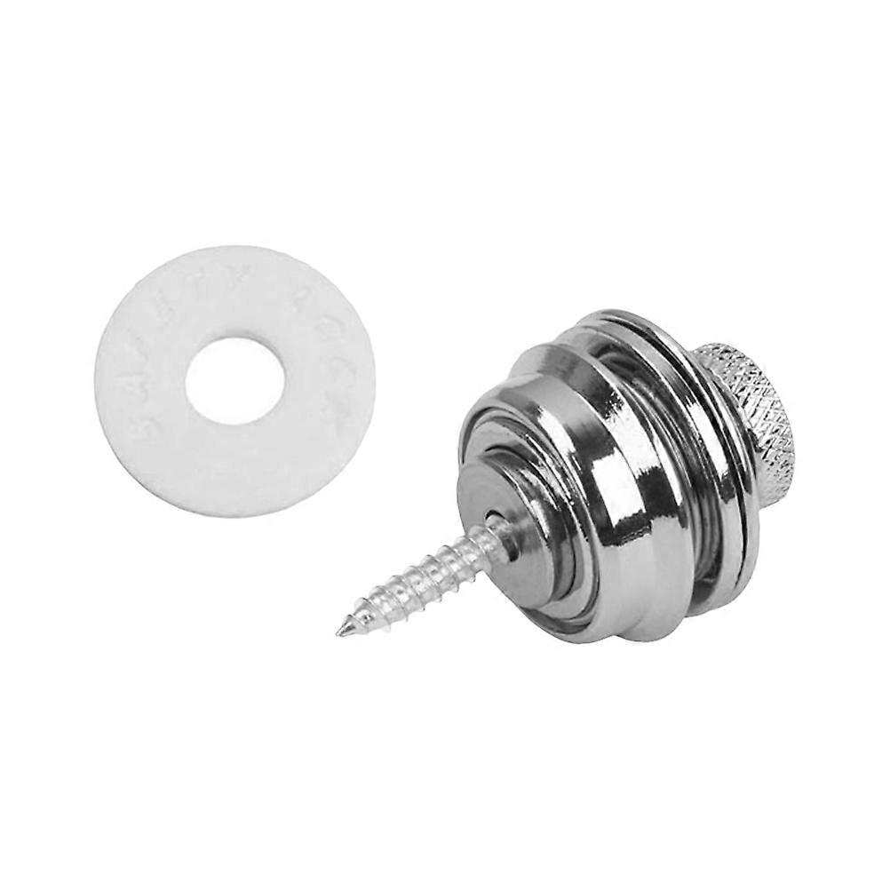 Guitar Strap Buckle Set Silver Alloy for Instrument with Durable Design and Scratch Protection 1 Set