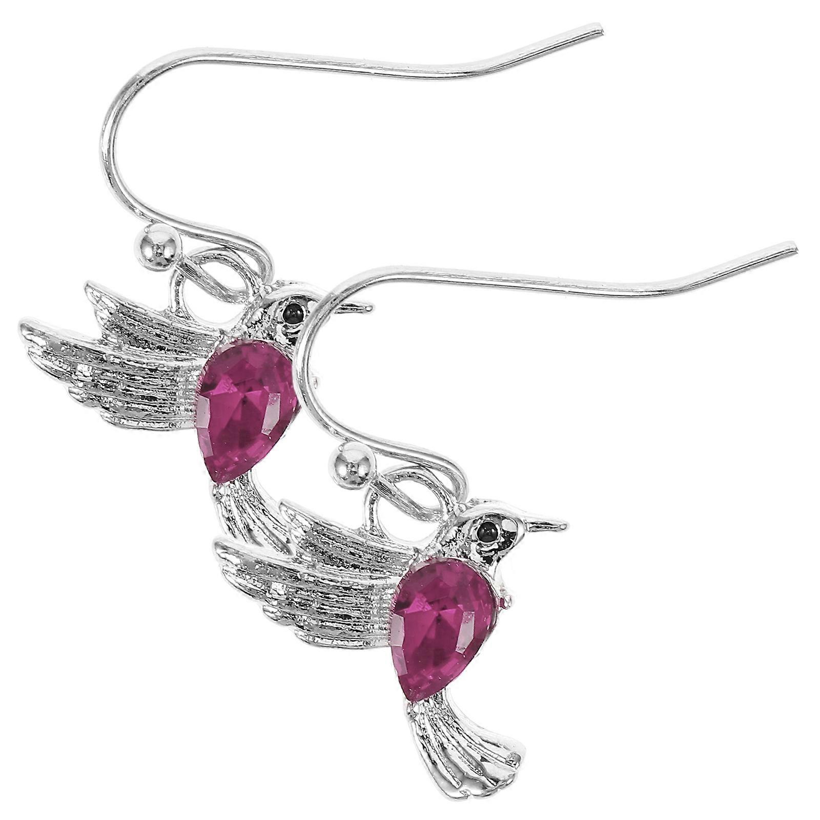 Hummingbird Jewelry Decorative -Catching Hummingbird Earring For Wedding Purple 1 Pair