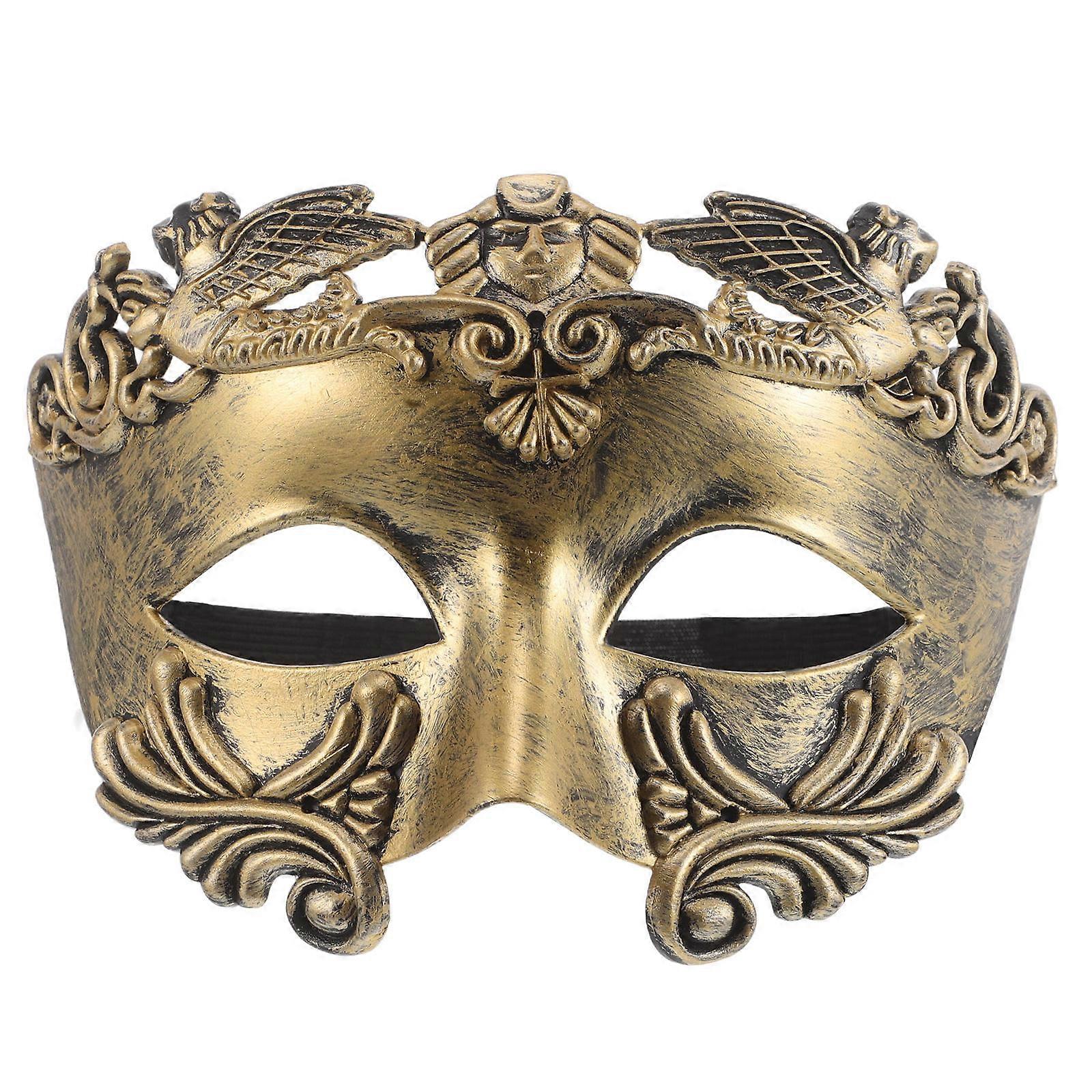 Masks Masquerade Men'S Halloween Mask Greek Design Golden Plastic Comfortable Cosplay Prop 1Set