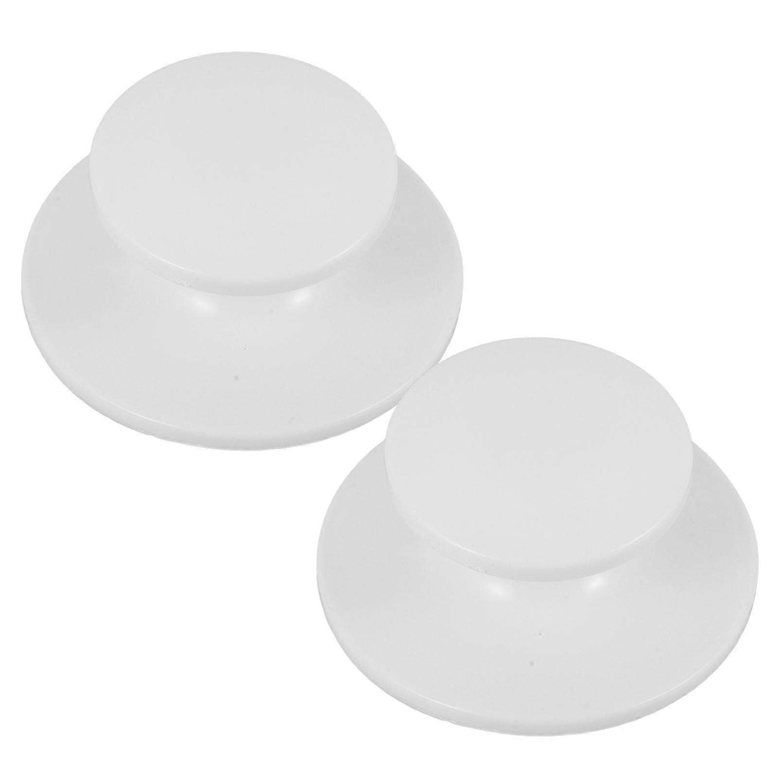 Universal Pot Lid Replacement Knob White Plastic Kitchen Convenience Round Shape for Cooking Pans 2Pcs