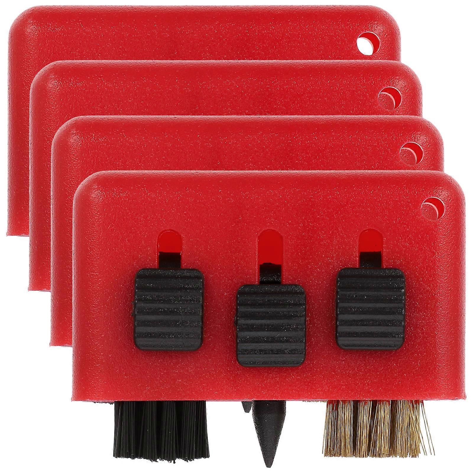 Compact Golf Club & Ball Cleaning Brush Set – 4pcs Pocket Sized Maintenance Tool with Random Color Selection