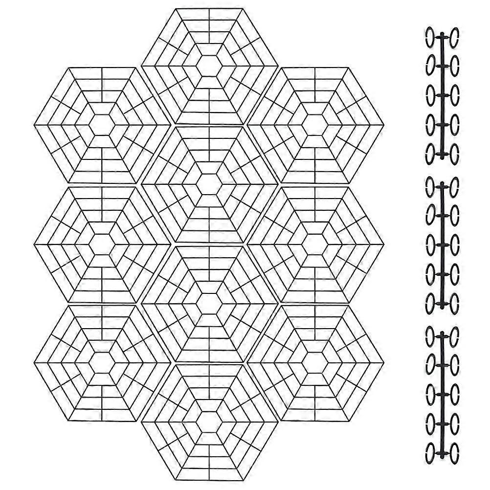 10Pcs Floating Pond Protectors Durable UV Resistant Floating Plastic Pond Protective Cover with 30 Pcs Connecting Hook for Fish From Birds