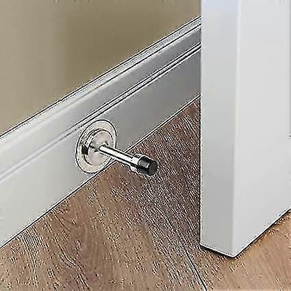 2er-Pack Edelstahl-Türstopper Wandmontage & Beschläge, selbstklebender Türstopper mit Gummipuffer, Schraubbefestigung oder Aufkleben an Wand oder sk