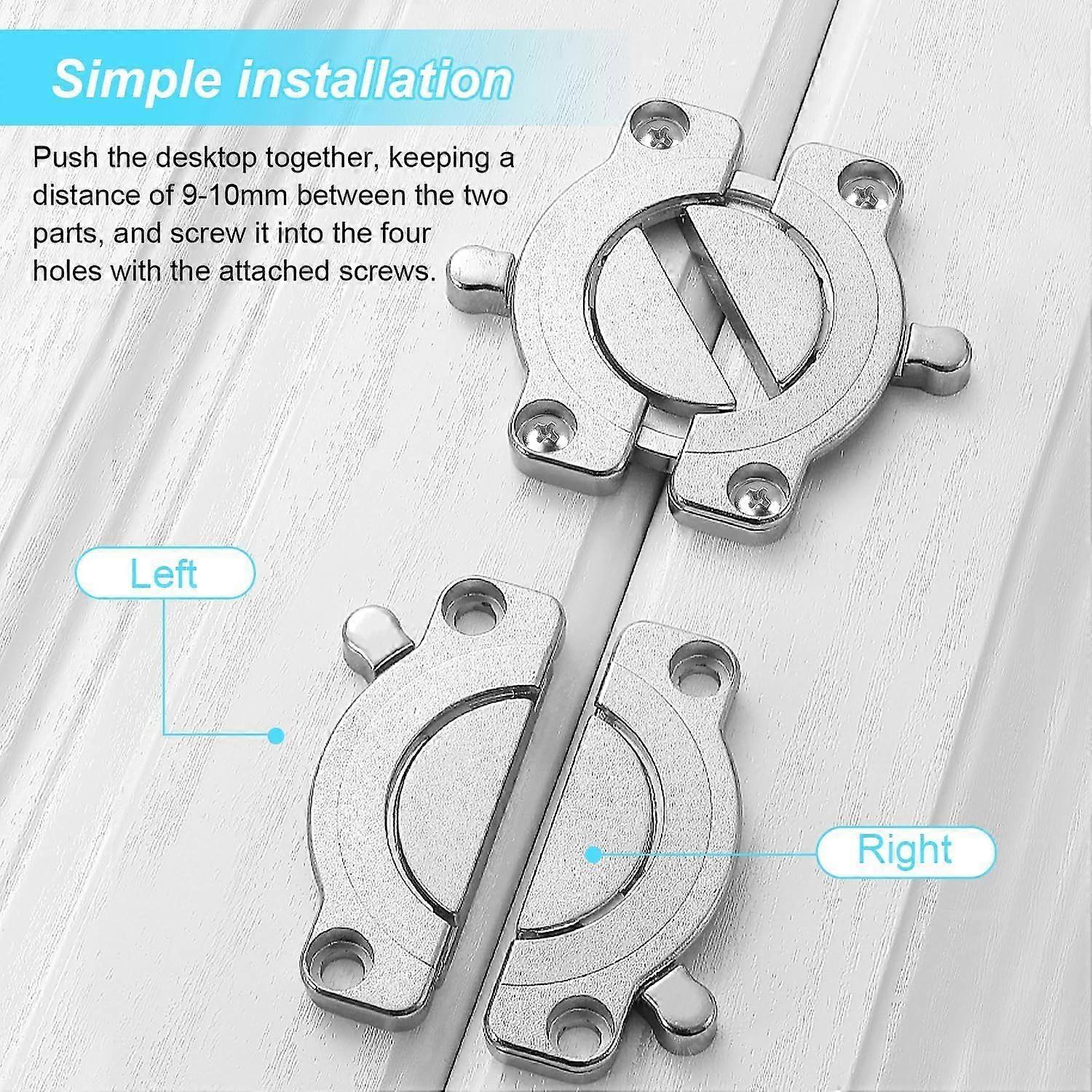 Pieces Table Top Connectors, Sturdy and Easy to Use, Worktop Connectors, Desk Splicing Helper, Table Connectors, for Desk, Dining Table