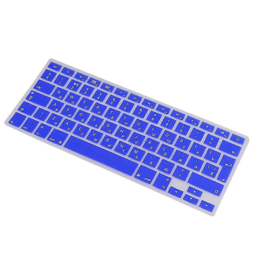 Russian-english Silicone Keyboard Skin Cover Sticker For Computers Blue