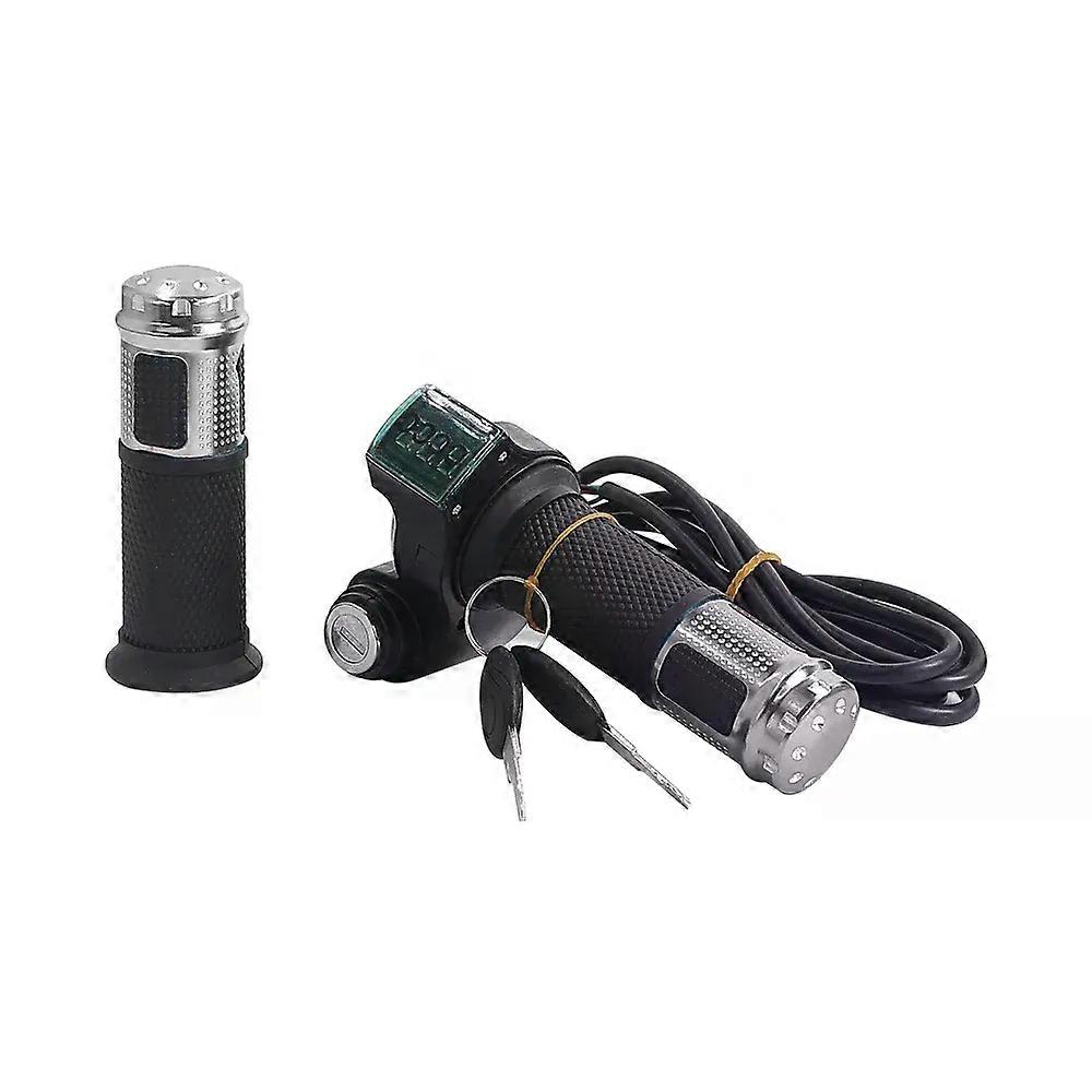 Electric Throttle 12V-90V Handle Grip Speed Accelerator With Battery Voltmeter Indicator Key Switch For Electric Scooter Parts-fj