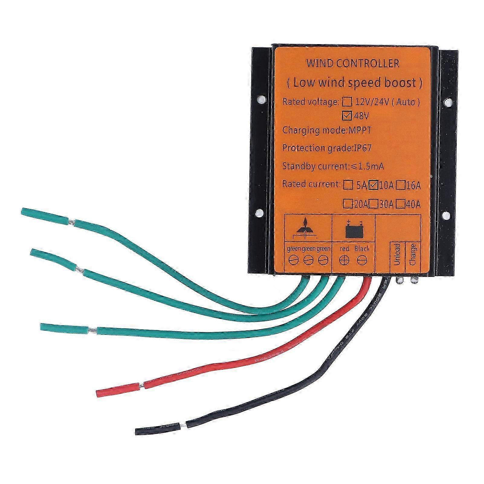 Wind Charge Controller 48V 600W MPPT Low Voltage Charging IP67 Protection Step Up Wind Energy Controllers 10A