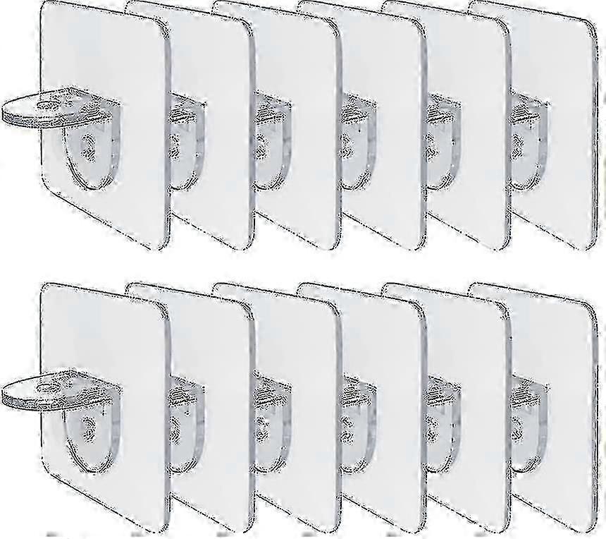 20pcs Self-adhesive Glass Shelf Brackets for Storage Rack P202
