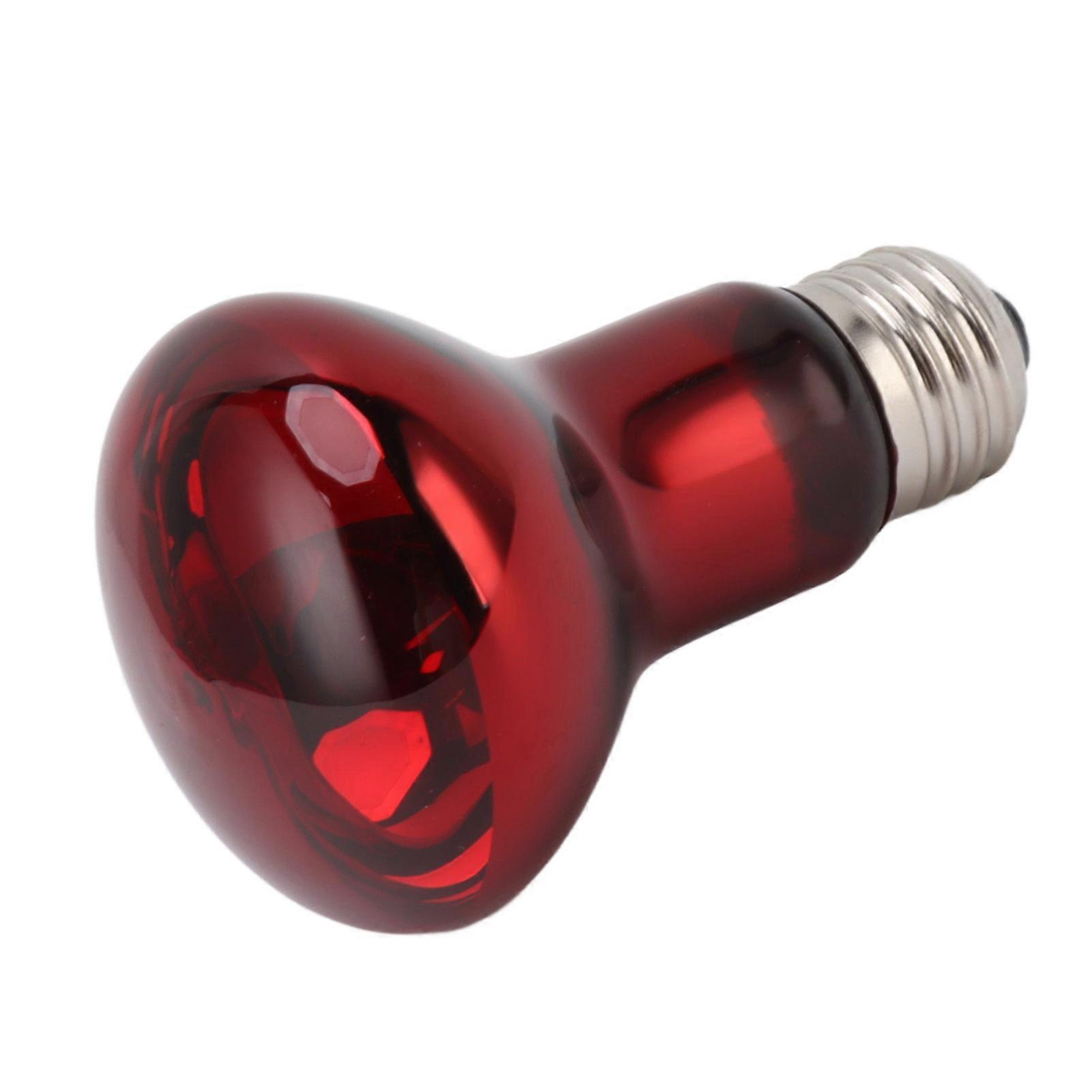 E27 Reptile Heat Lamp Bulb Warm Soft Light Amphibian Basking Light Bulb for Bearded Dragon Lizard 110‑120V Red