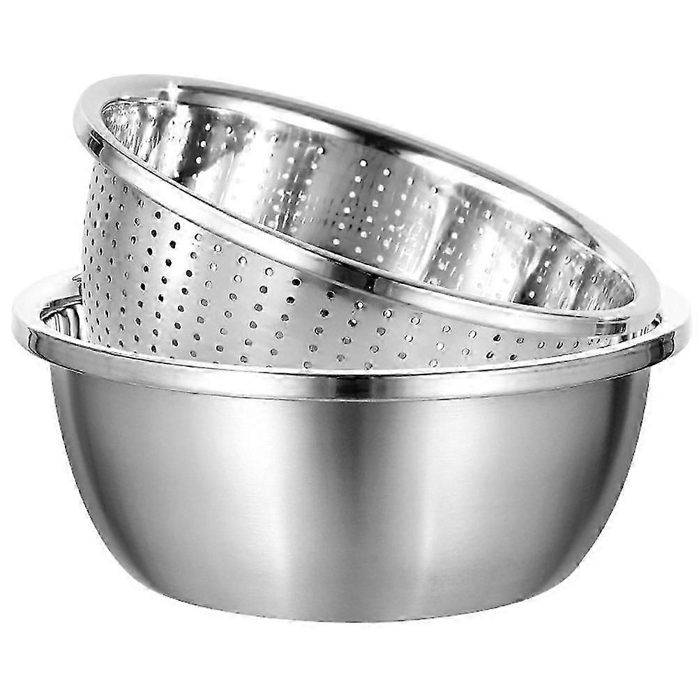 Stainless Mixing Bowls Bowl Strainer Double Mesh Strainer Fine Mesh Colander