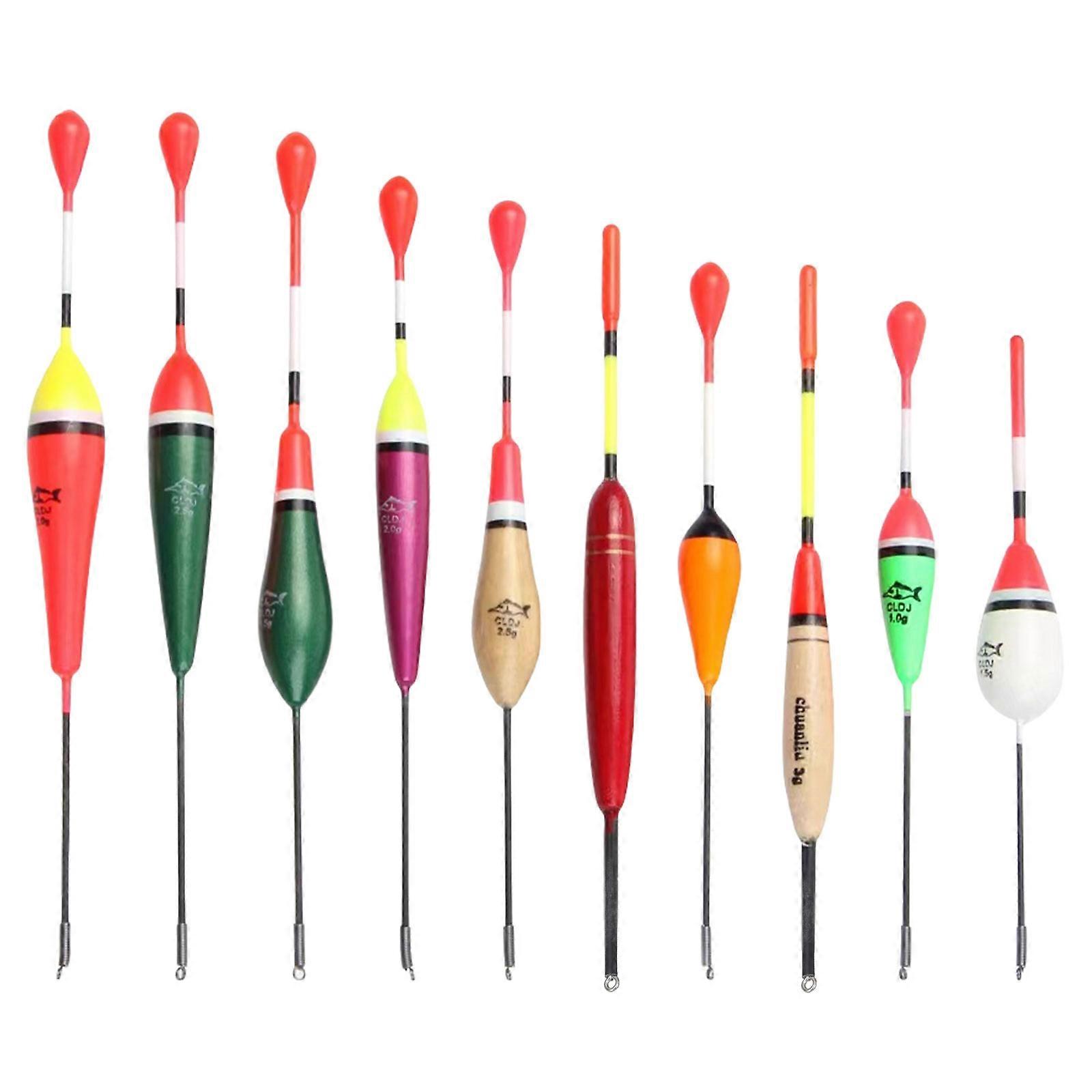 10Pcs Long Tail Fishing Float Set Float Buoys Bobber Stopper Fishing Float Fishing Tackle Fishing Light Stick Float