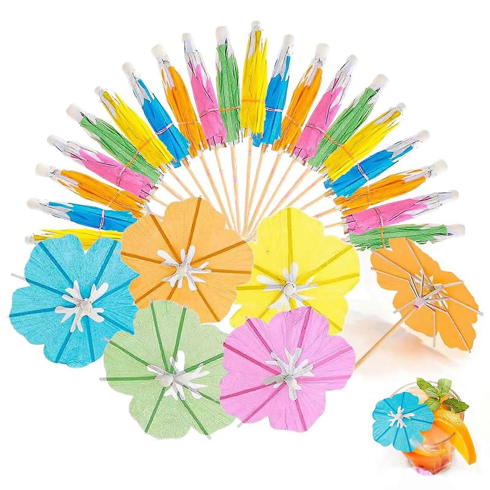 Cocktail Decoration Colorful Cocktail Accessories with Skewers Umbrellas