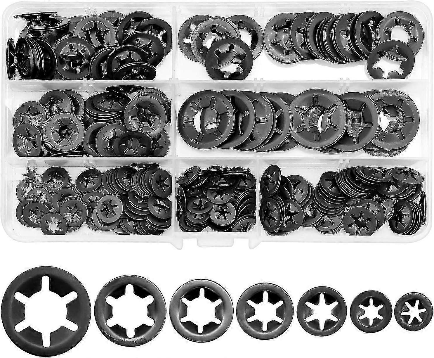 Lock Washers Kit 340 Pcs Star Washers 7 Sizes M3 to M12 for Fasteners