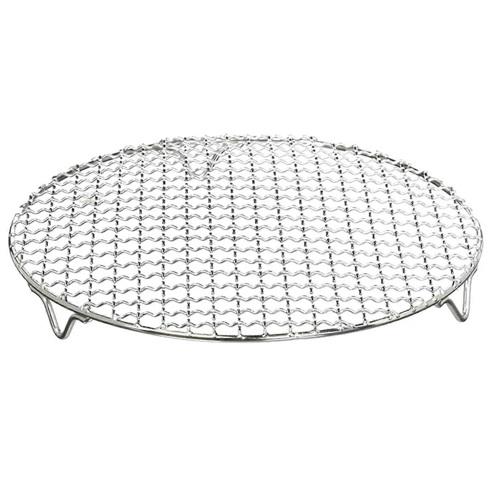 Barbecue Net 2 Pieces 304 Stainless Steel Round Grill Net With Foot Rack