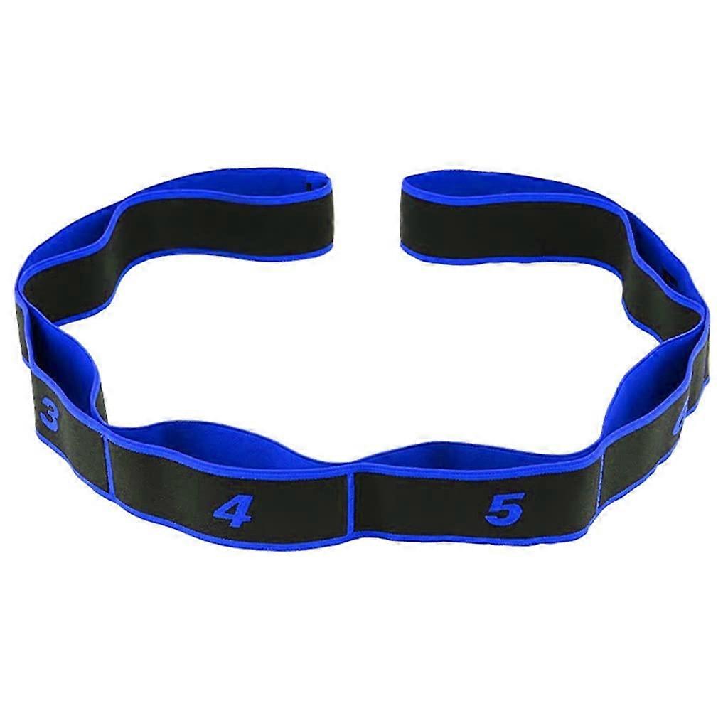 Yoga Pull Strap Belt - White-Style Polyester Latex Elastic Stretching Band Loop for Pilates and Gym Fitness Resistance Exercise, One Size