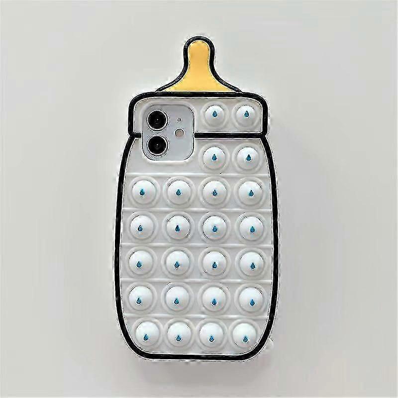 UK-Made Silicone Phone Case with Push Pop Bubble Fidget Toy for iPhone Stress Relief