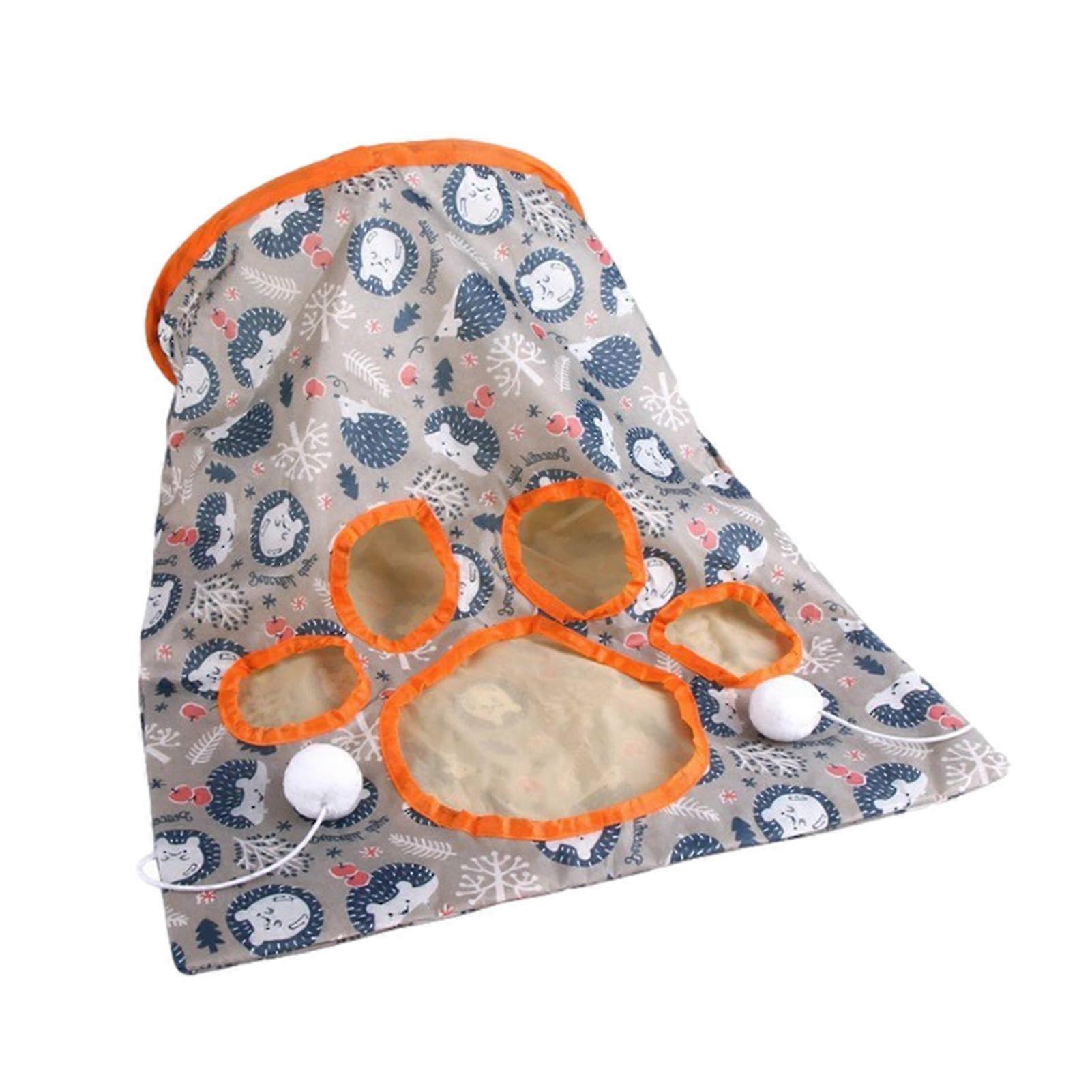 Cat Play Tunnel Toy, Foldable, Durable Cat Play Tunnel Bag with Blue Hedgehog