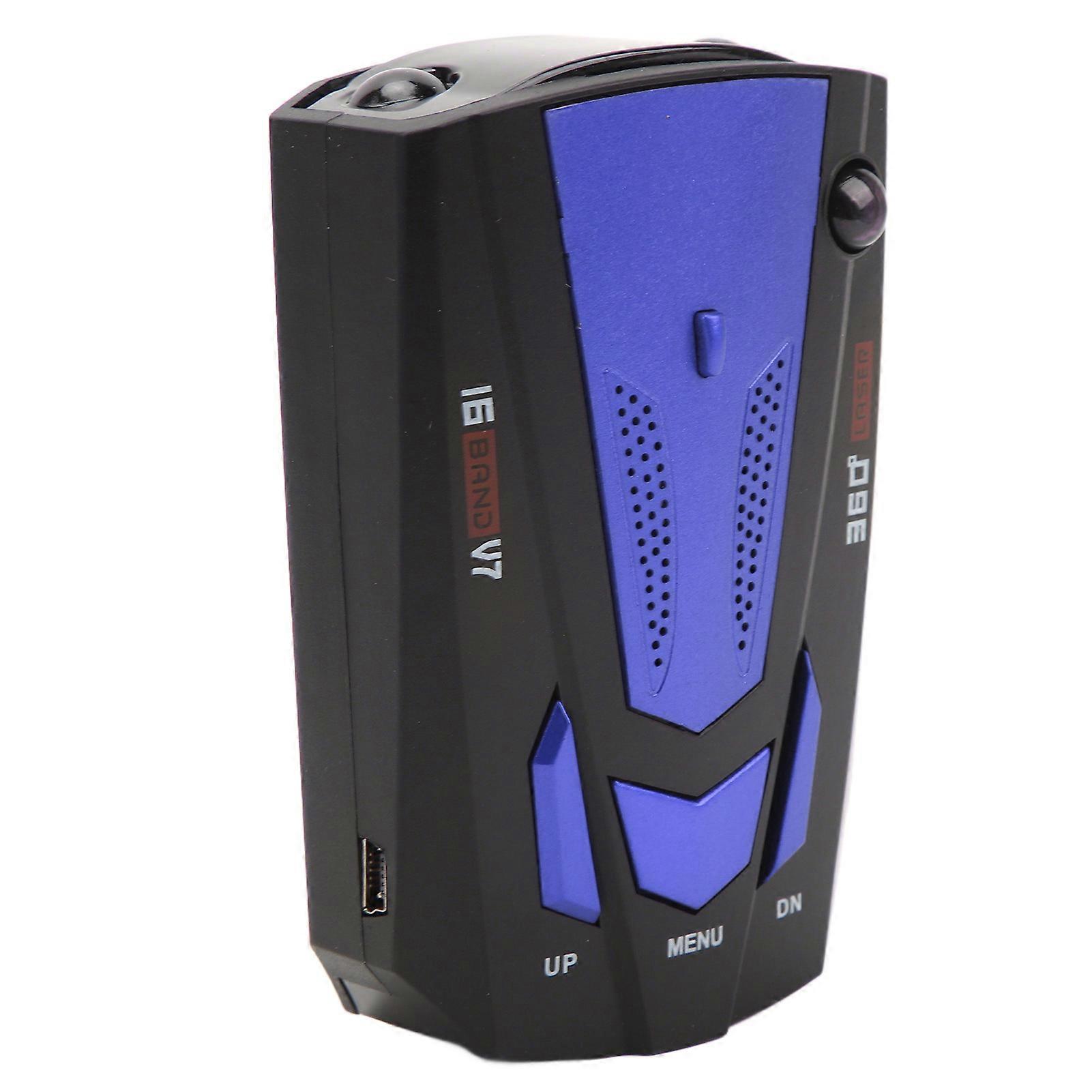 Car Radar Detector 360 Degree Protection Speed Alarm 16 Band Electronic Dog Detector Speedometer Speed Tester Blue
