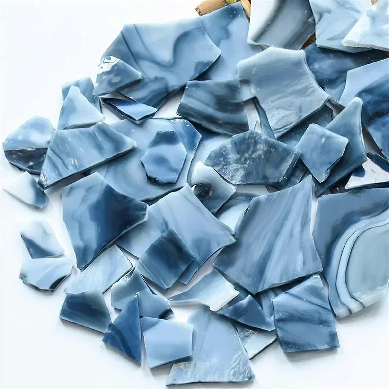 Mosaic Tiles 3.5 oz / 100 g Polygon Mica Glass Fragments for DIY Crafts, Irregular Shaped Colored Pieces (Ink)
