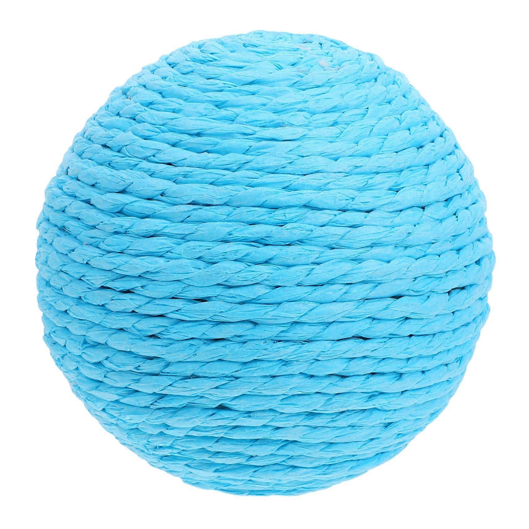 Cat Sisal Ball Cat Toy Set with Catnip and Fuzzy Balls for Cats and Ferrets, Sky Blue Scratching Toys for Indoor Play