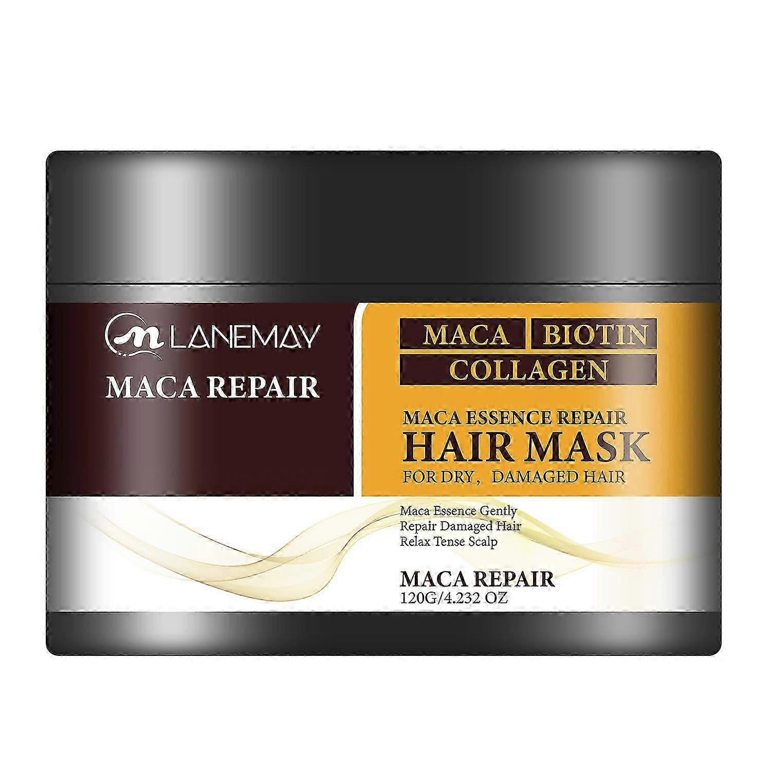Kolagenowa maska do włosów, Maca Deep Repair kolagenowa maska do włosów suchych, zniszczonych, keratynowa maska do włosów z esencją maca, nawilżająca i odżywcza