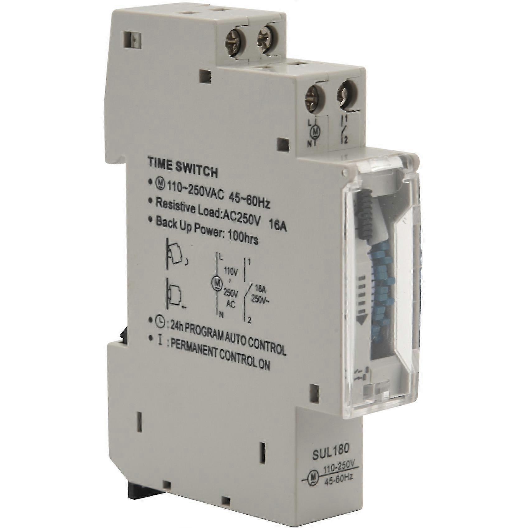 SUL180a 15 Minutes Mechanical Timer 24 Hours Programmable Din Rail Timer Time Switch Relay Measureme Edition 0710