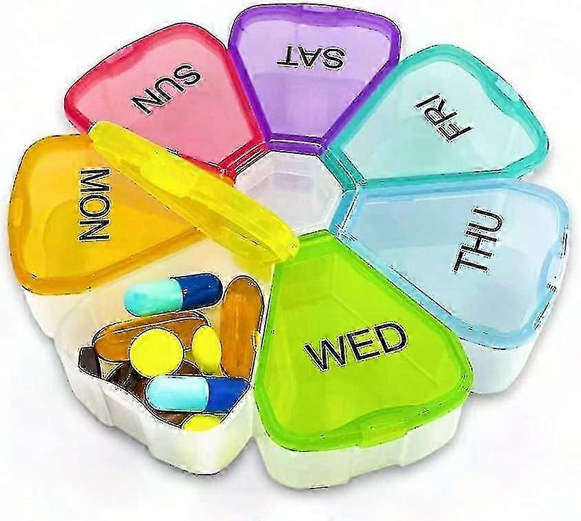 Large 7-Day Pill Organizer, Portable Weekly Medicine Container for Vitamins and Supplements, 1pc White