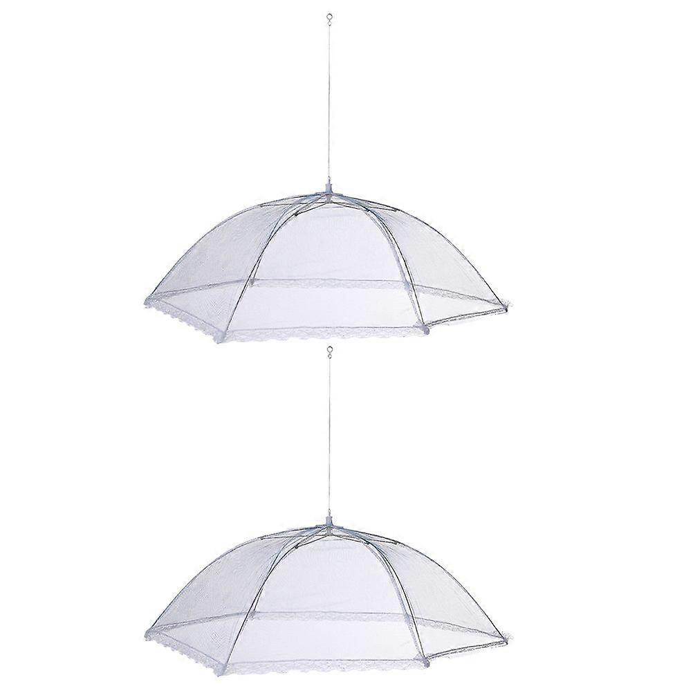 2pcs Foldable Dish Cover Useful Vegetable Protector Table Protection Cover (Random Color)