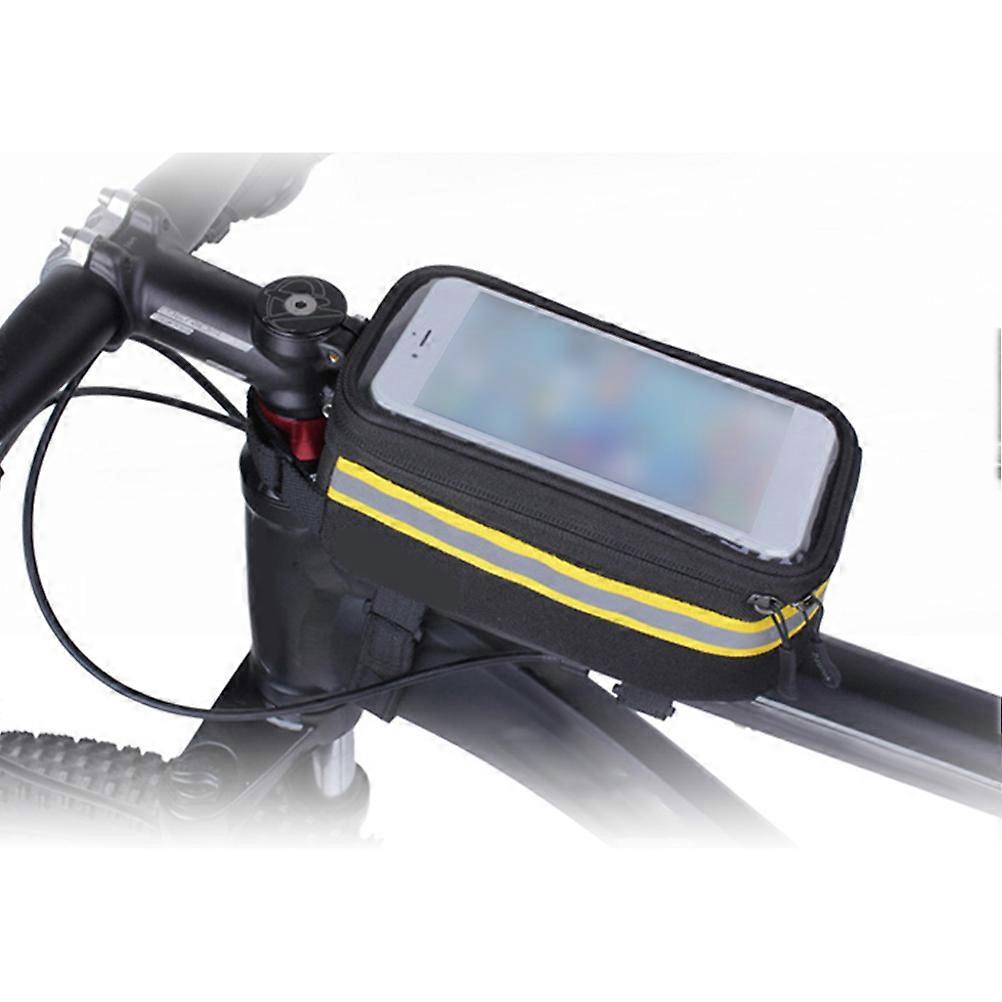 Top Tube Bike Bag Waterproof PVC Material For Mountain Biking One Hand GPS Operation 1Pack