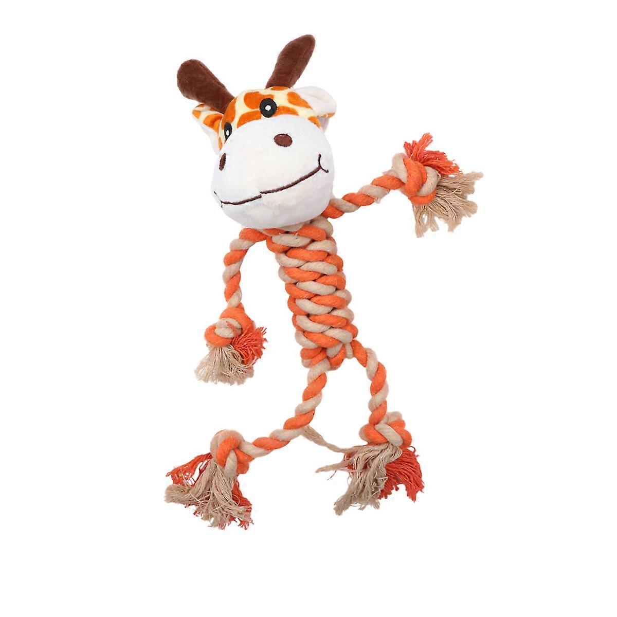 Tug Toys For Puppies Dog Woven Toy Giraffe Shape For Entertainment Multi-Colored 33x8x10cm Distracting From Destructive Behavior 1 Piece