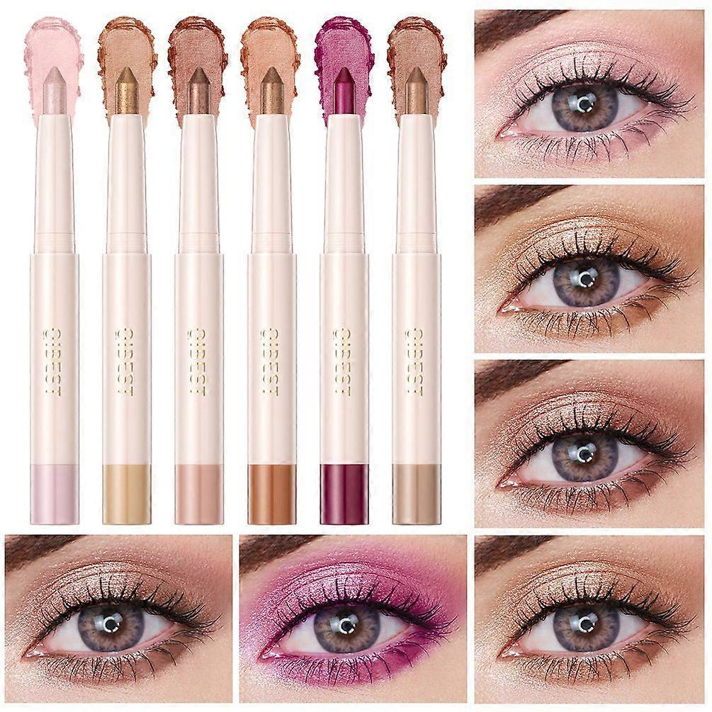 Eyeshadow StickShimmer Cream Eyeshadow Pencil Crayon, Powder Metallic Eyeshadow Stick Waterproof & Long Lasting and Highly Pigmented Glitter Blendable