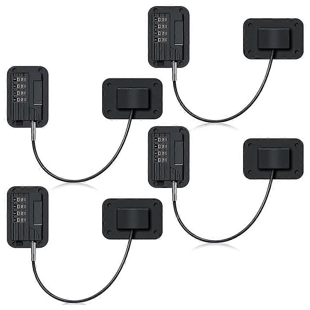 4Pack Refrigerator Lock Child Safety Lock with Password (Black)