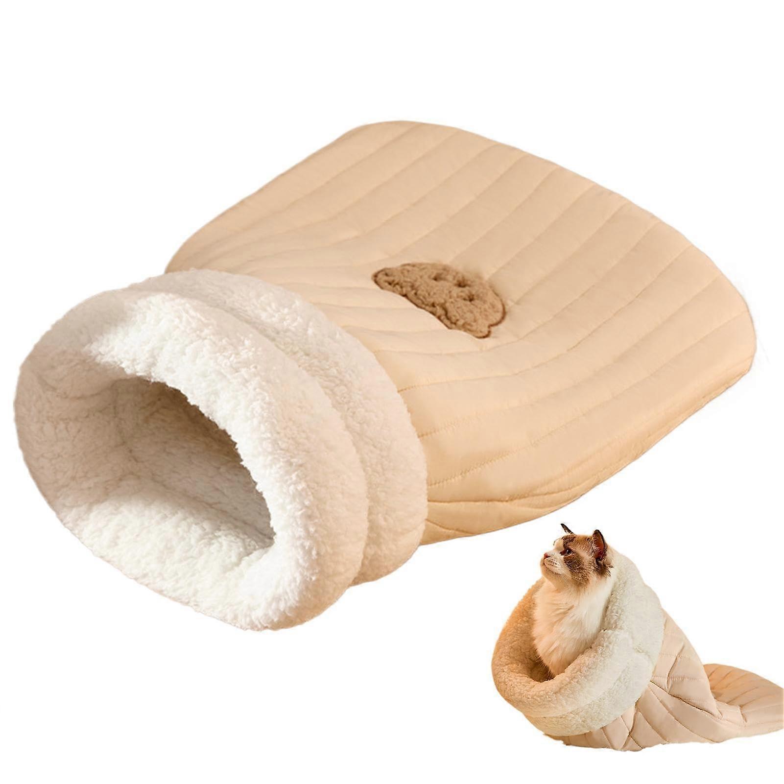 Cozy Cat Sleeping Bag, Warming Pad Sack, Soft Cat Sleeping Bag, Cat Mat Warming Pad, Cute Bear Pattern Cat Bed, Comfortable Pet Sleeping Sack