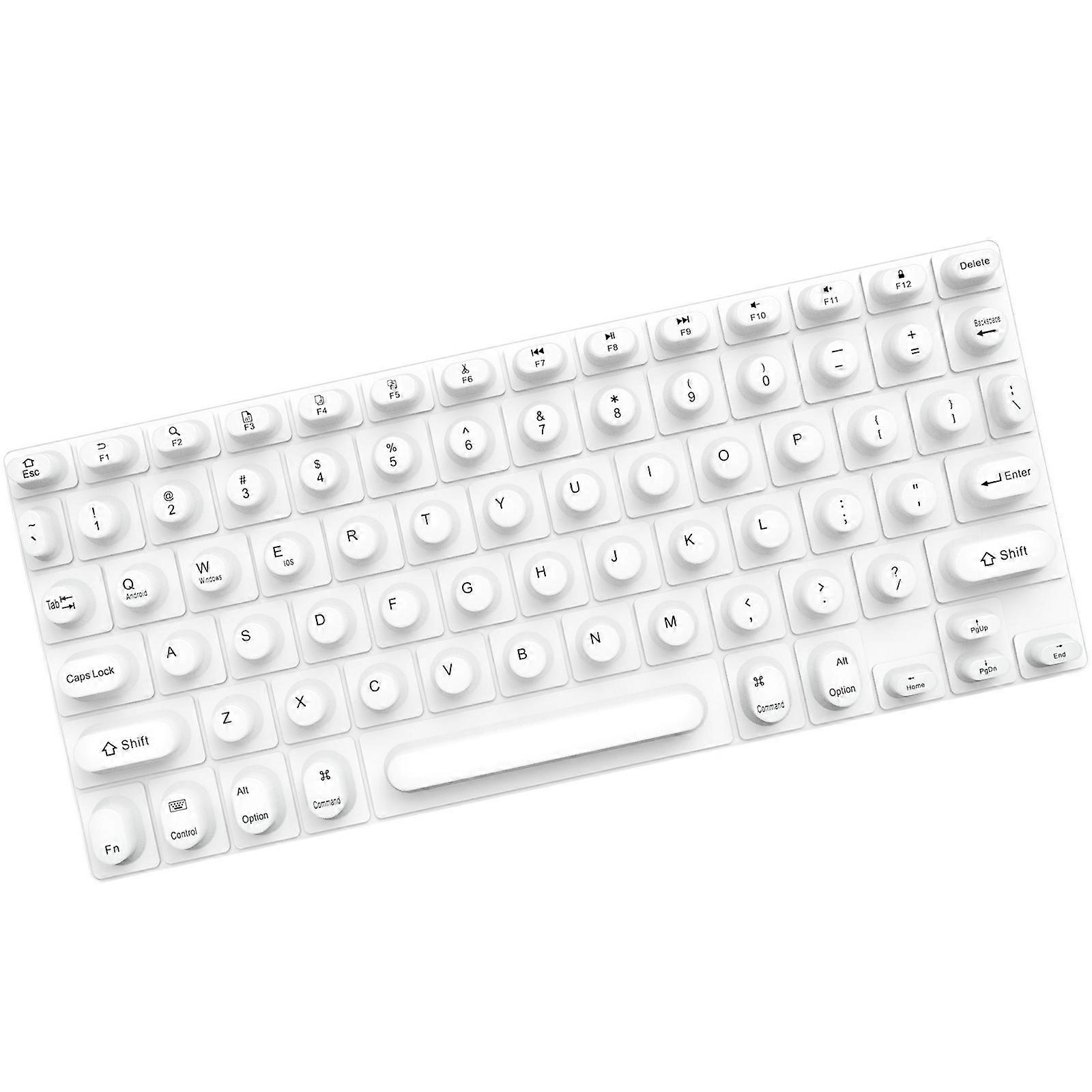 כיסוי מקלדות סיליקון לציפורניים ארוכות כיסויי מקשים מוגבהים הגנות מניקור ארגונומיות נגד אבק אביזר רך למחשב נייד לבן