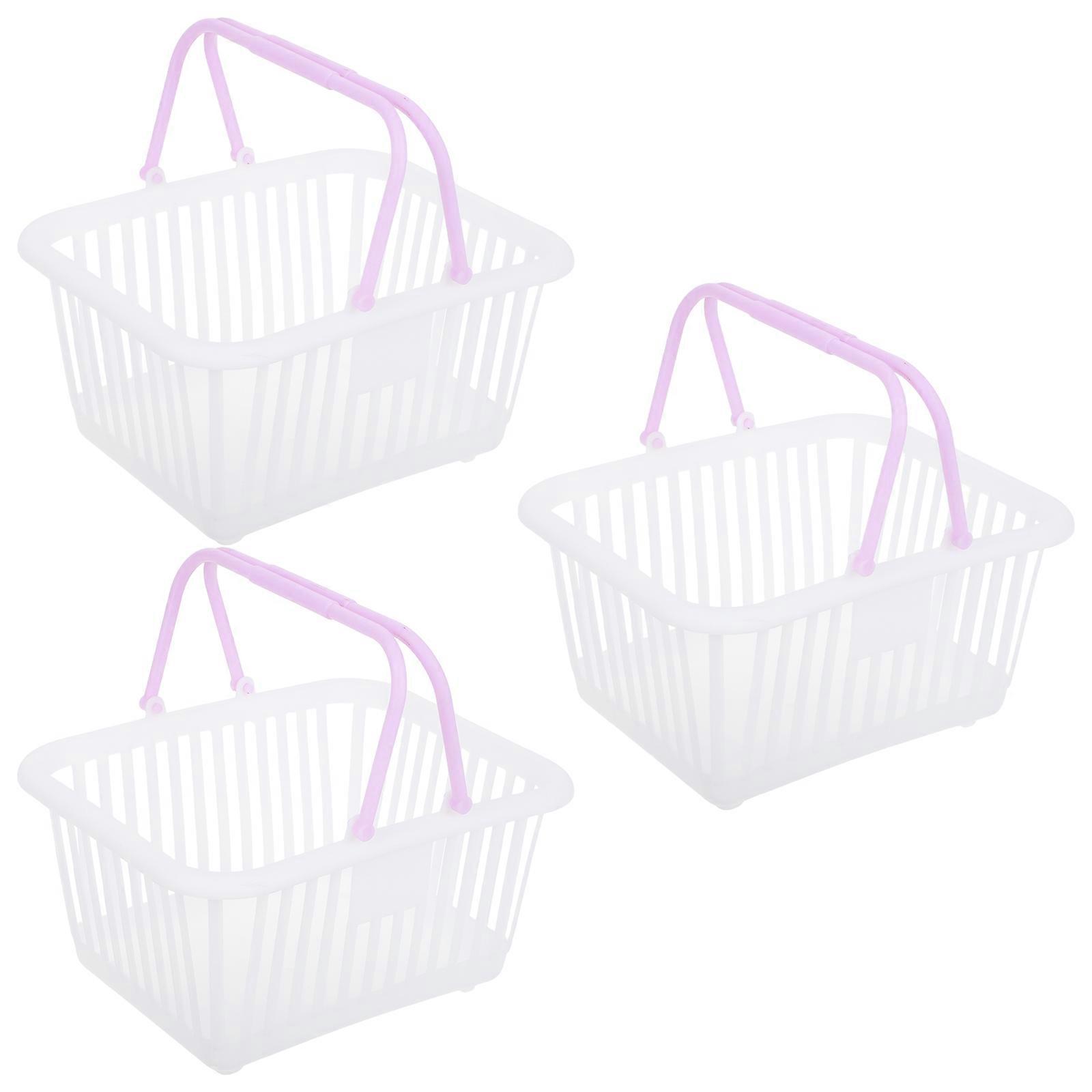 Compact Plastic Baskets with Handles, Versatile Use for Indoor Outdoor Organization