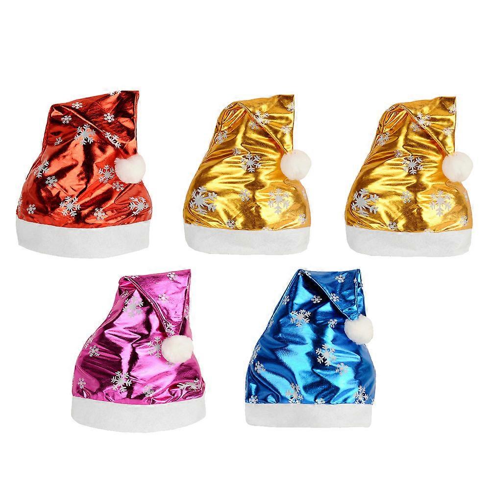 Fashion Christmas Santa Hat with Snowflake Design for Decor Assorted Color Cloth