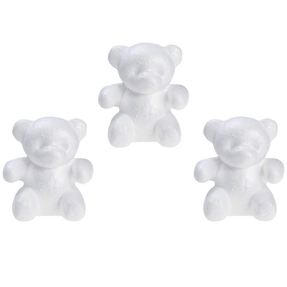 3 Pcs White Bear Models For Flower Arrangement Props Diy Crafts And Height Base Lightweight And Durable Design