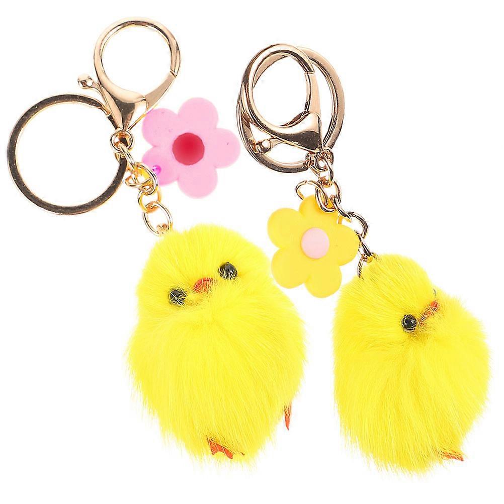 Cute Plush Chick Keychain Pendant Adorable Yellow Chicken Bag Charm, Lightweight Portable Key Holder for Handbag, Purse, Wallet Unisex Accessory