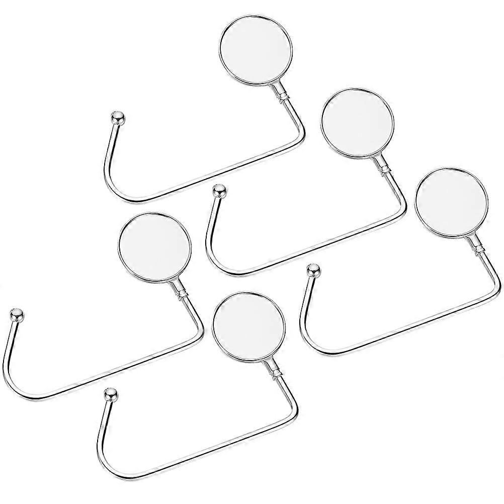 Purse Hook for Tables Practical Handbag Desk Hanger for Families Christmas Party Silver 10X3.9CM Displaying Bags 5Pcs