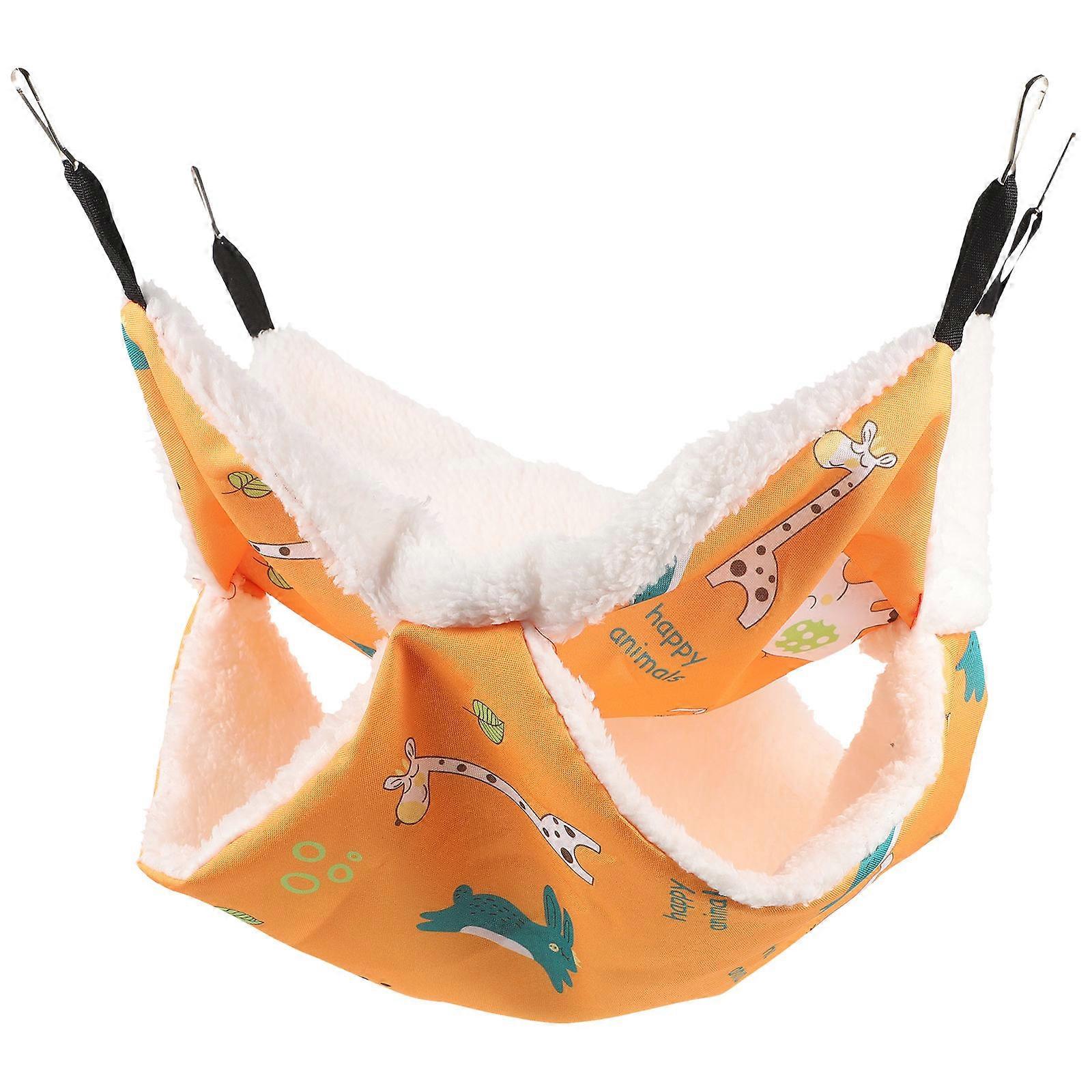 Comfortable Hamster Hammock Hanging Bed Hamsters Hiding Arctic Fleece 14.2×14.2×1in Sleeping 1Set