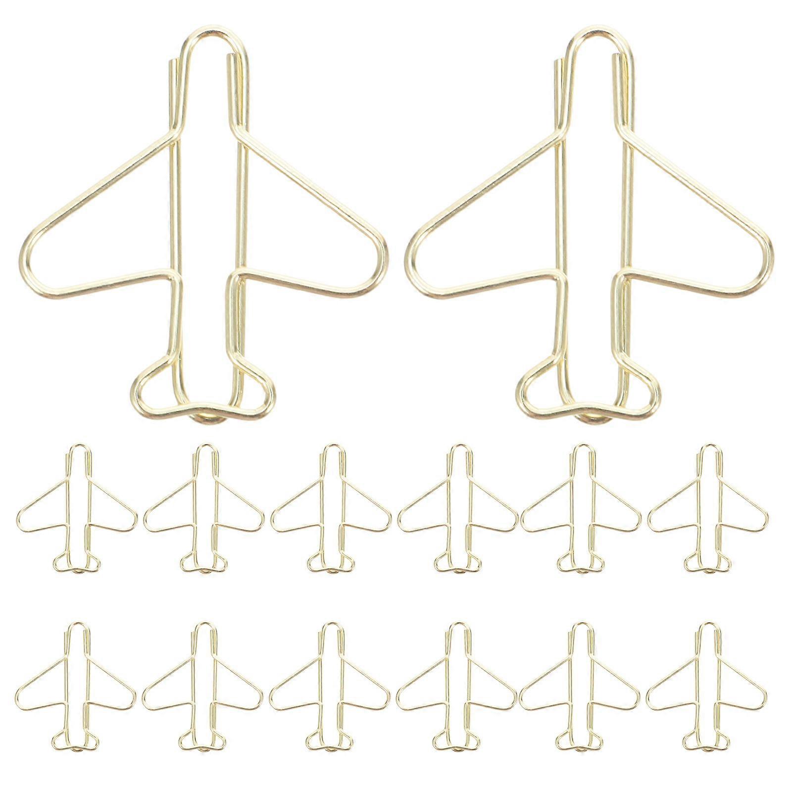 Unique Shape Paper Clips Mini Airplane Planner Clips Document Organization Office Use Golden 100Set